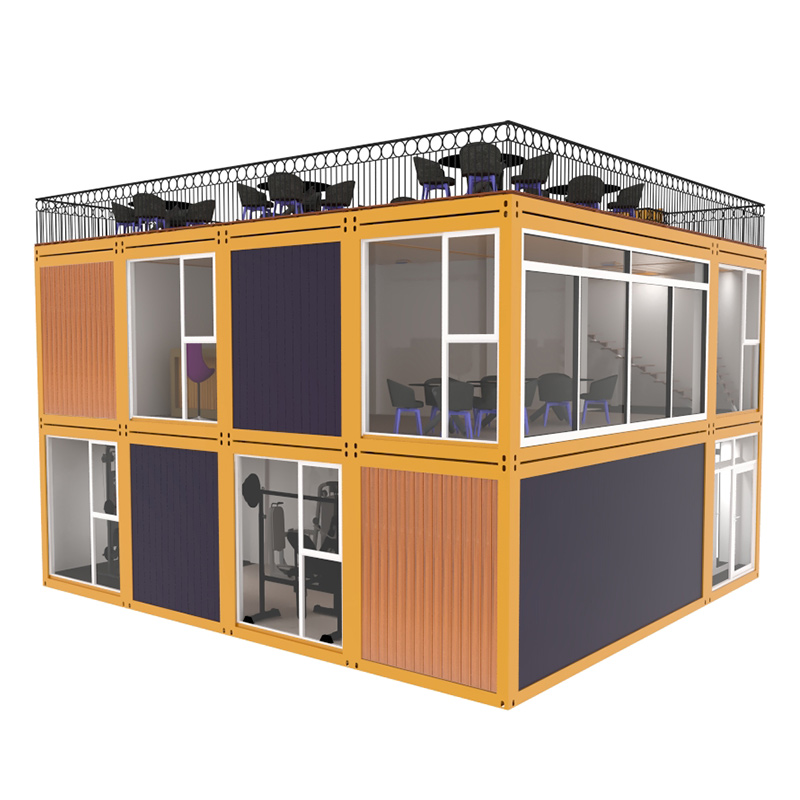 2020 New Arrival Prefab Two Storey 4 Rooms Gym Prefabricated Modular Container Pre Fab House Foldable Expandable House For Gym